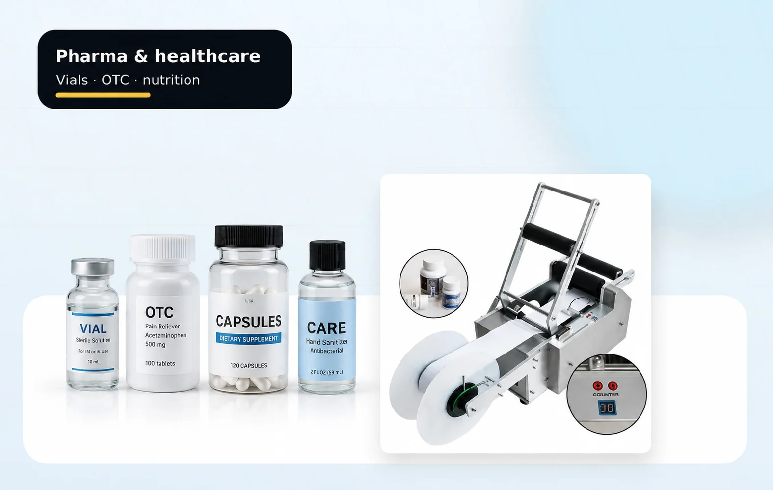 Cosmetic Bottle Labelling Machine UK